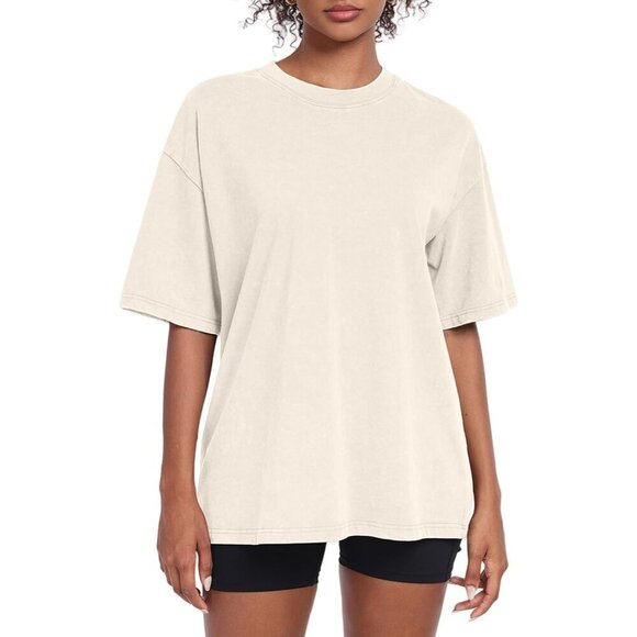 Tops - Women’s Vintage Cotton Oversized T-Shirt Short Sleeve Baggy Streetwear Casual